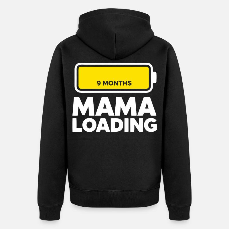 Mama Loading - Unisex Premium Bio Zip Hoodie - Schwarz