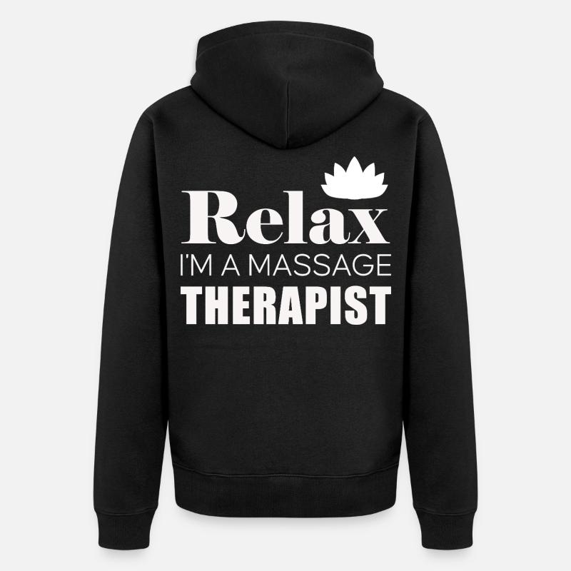 Chemise Relax Massage Therapy - Veste à capuche bio Premium Unisexe - noir