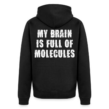 Un cerveau plein de molécules - Veste à capuche bio Premium Unisexe - noir - Dos - Nico (187cm)