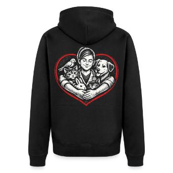 Veterinarian Veterinarian - Unisex Premium Organic Zip Hoodie - black - Back - Nico (187cm)
