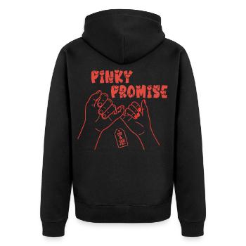 Pinky Promise – Chemise Déclaration d’Amour - Veste à capuche bio Premium Unisexe - noir - Dos - Nico (187cm)