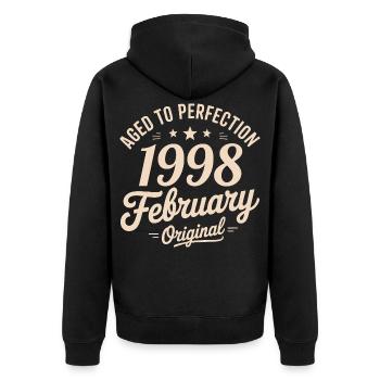 Février 1998 - February 1998 - Unisex Premium Organic Zip Hoodie - black - Back - Nico (187cm)