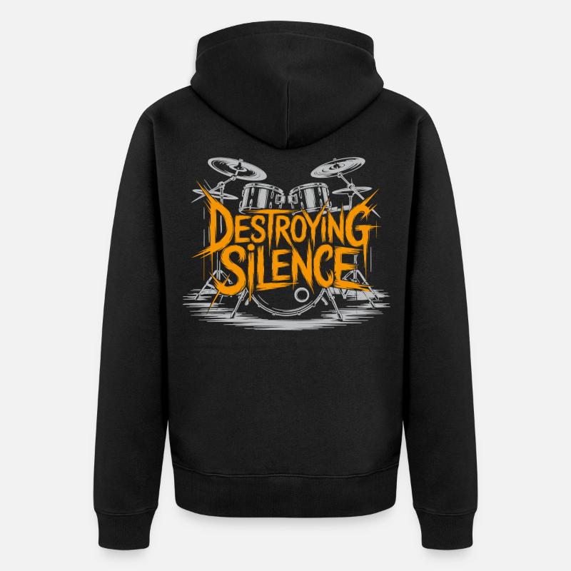 Schlagzeuger Drumset Design - Unisex Premium Bio Zip Hoodie - Schwarz