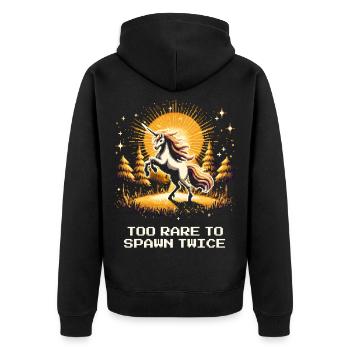 Too Rare | One-time | Unicorn | Unique piece - Unisex Premium Organic Zip Hoodie - black - Back - Nico (187cm)