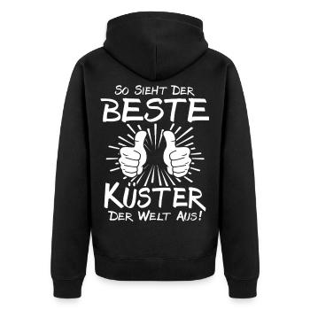 Bester Küster - Unisex Premium Bio Zip Hoodie - Schwarz - Hinten - Nico (187cm)