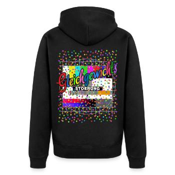 Gleichgewichts Störung Testbild Kostüm Karneval - Unisex Premium Bio Zip Hoodie - Schwarz - Hinten - Nico (187cm)