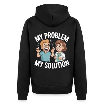 Pediatric Dentist My Problem My Pictogram Mom Dad - Unisex Premium Organic Zip Hoodie - black - Back - Nico (187cm)
