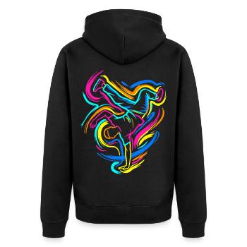 Breakdance - Veste à capuche bio Premium Unisexe - noir - Dos - Nico (187cm)