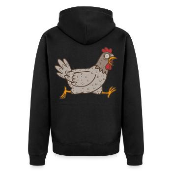 Poule coureur poule Coq coureur Coq coureur Poules coureuses - Veste à capuche bio Premium Unisexe - noir - Dos - Nico (187cm)