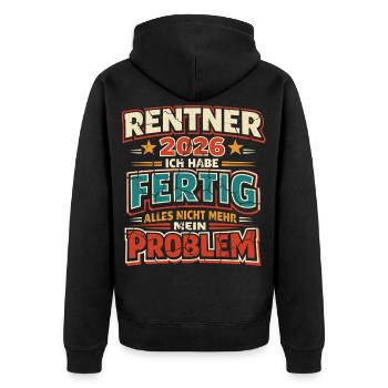 Retraités 2026 J’ai terminé ma retraite - Veste à capuche bio Premium Unisexe - noir - Dos - Nico (187cm)