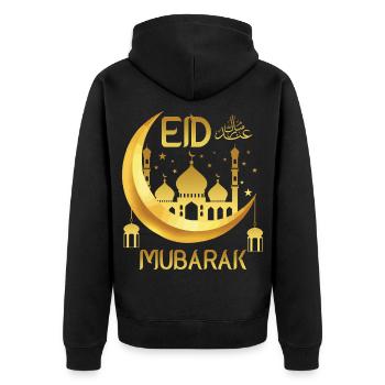 Aïd Moubarak Joyeux Ramadan Allah Fête islamique - Veste à capuche bio Premium Unisexe - noir - Dos - Nico (187cm)