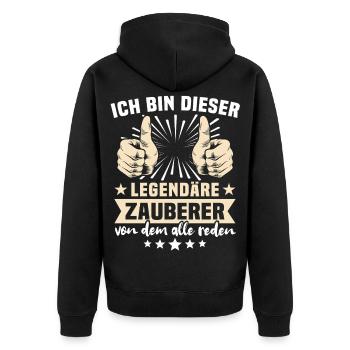 Dictons des sorciers - Veste à capuche bio Premium Unisexe - noir - Dos - Nico (187cm)