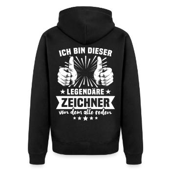 Légende du dessinateur de bandes dessinées - Veste à capuche bio Premium Unisexe - noir - Dos - Nico (187cm)