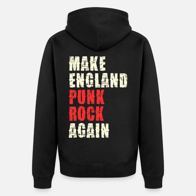 Make England Punk Rock Again - Unisex Premium Bio Zip Hoodie - Schwarz