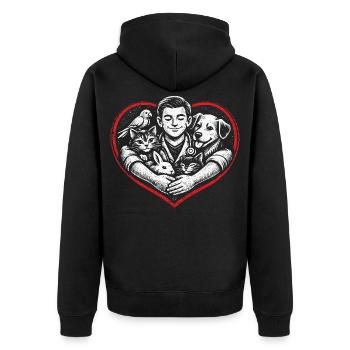 Tierarzt Tiermediziner - Unisex Premium Bio Zip Hoodie - Schwarz - Hinten - Nico (187cm)
