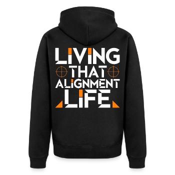 Orthodontic Hygienist Living That Smile Specialist - Unisex Premium Bio Zip Hoodie - Schwarz - Hinten - Nico (187cm)