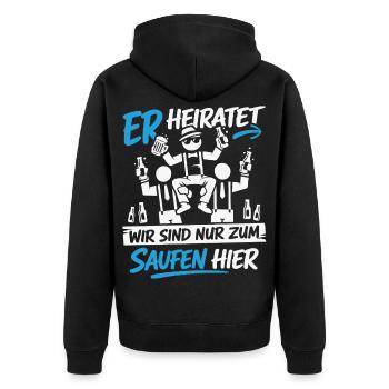 Bachelor Party Men's T-Shirt Bachelor Party Costume - Unisex Premium Organic Zip Hoodie - black - Back - Nico (187cm)