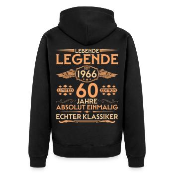 Absolument unique. Né en 1966, 60e anniversaire - Veste à capuche bio Premium Unisexe - noir - Dos - Nico (187cm)