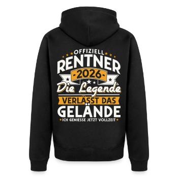 Retraités 2026 - La légende quitte le site - Veste à capuche bio Premium Unisexe - noir - Dos - Nico (187cm)
