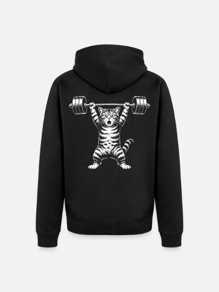 Gewichtheber Fitness Kraftsport Bodybuilder - Unisex Premium Bio Zip Hoodie - Schwarz