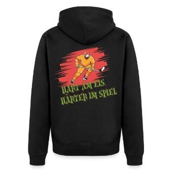 Eishockey Spruch – T-Shirt für Fans - Unisex Premium Organic Zip Hoodie - black - Back - Nico (187cm)