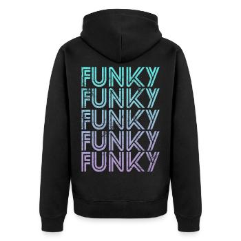 Funky Vintage - Veste à capuche bio Premium Unisexe - noir - Dos - Nico (187cm)