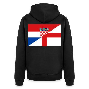 Drapeau de Croatie et Angleterre - Veste à capuche bio Premium Unisexe - noir - Dos - Nico (187cm)