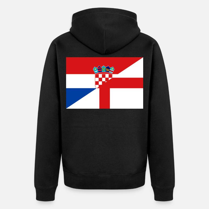 Drapeau de Croatie et Angleterre - Veste à capuche bio Premium Unisexe - noir