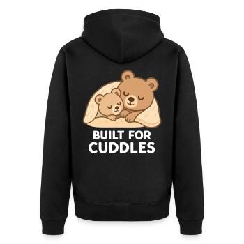Two Bears to Cuddle – Built for Cuddles - Unisex Premium Organic Zip Hoodie - black - Back - Nico (187cm)