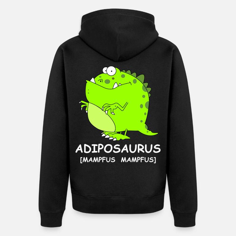 Adiposaursus Dino Comic - Veste à capuche bio Premium Unisexe - noir