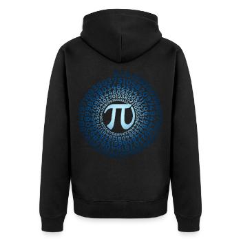Symbole Pi avec spirale de nombres | Numéro 3.1415 - Veste à capuche bio Premium Unisexe - noir - Dos - Nico (187cm)