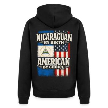 Nicaragua Nicaragisch - Unisex Premium Bio Zip Hoodie - Schwarz - Hinten - Nico (187cm)