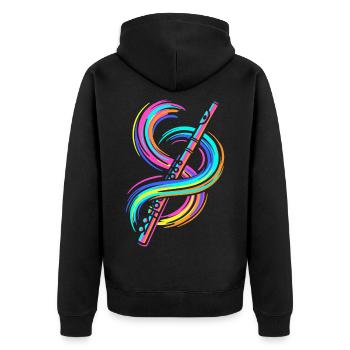 Flûte colorée - Veste à capuche bio Premium Unisexe - noir - Dos - Nico (187cm)