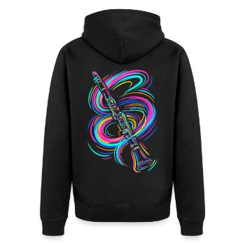 Colorful clarinet - Unisex Premium Organic Zip Hoodie - black - Back - Nico (187cm)