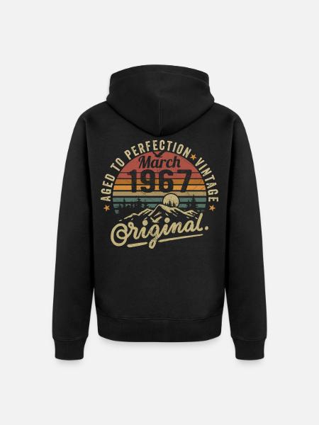 March 1967 - Unisex Premium Organic Zip Hoodie - black