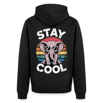 Restez au frais Éléphant - Kids Rétro - Veste à capuche bio Premium Unisexe - noir - Dos - Nico (187cm)