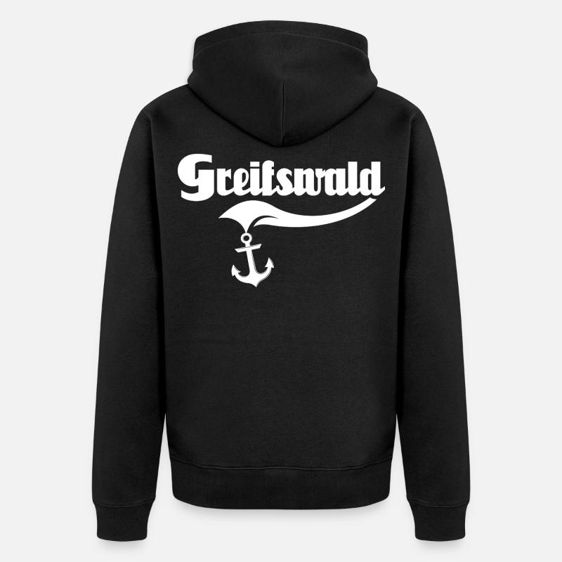 Greifswald Sprüche - Unisex Premium Bio Zip Hoodie - Schwarz