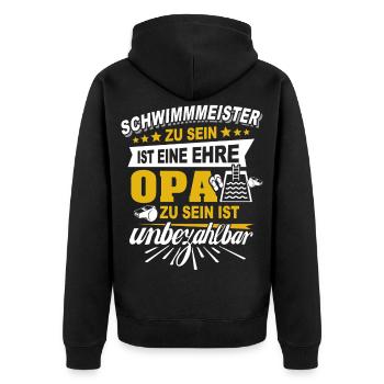 Maître de natation grand-père sauveteur - Veste à capuche bio Premium Unisexe - noir - Dos - Nico (187cm)