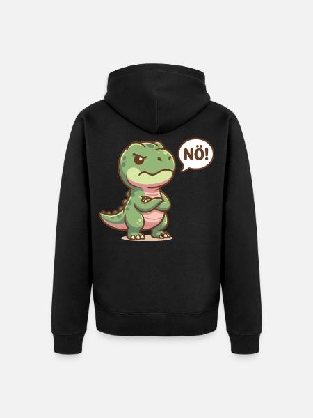 Cute dinosaur Nope funny saying - Unisex Premium Organic Zip Hoodie - black