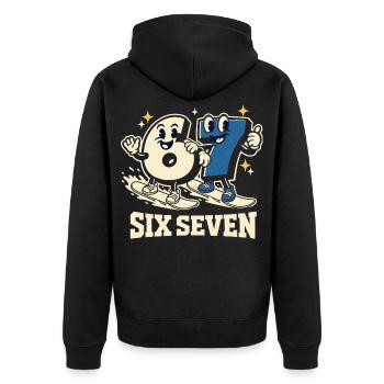67 Six Seven Snowboard Winter Sports Cadeau - Veste à capuche bio Premium Unisexe - noir - Dos - Nico (187cm)