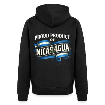 Proud Product Of Nicaragua Nicaragisch - Unisex Premium Bio Zip Hoodie - Schwarz - Hinten - Nico (187cm)