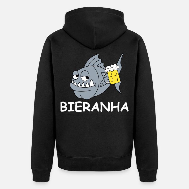 Bierpiranha Comic - Veste à capuche bio Premium Unisexe - noir