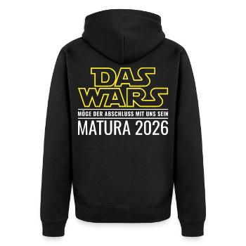 Matura 2026 Das wars - Unisex Premium Bio Zip Hoodie - Schwarz - Hinten - Nico (187cm)
