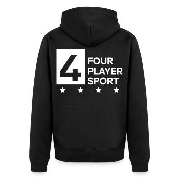 4 Four Player Sport Team Outfit Padel Tennis - Unisex Premium Organic Zip Hoodie - black - Back - Nico (187cm)