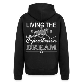 Vivre le rêve équestre - Édition Dressage - Veste à capuche bio Premium Unisexe - noir - Dos - Nico (187cm)