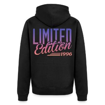 Millésime 1996 - Veste à capuche bio Premium Unisexe - noir - Dos - Nico (187cm)