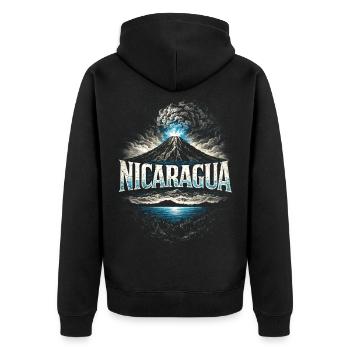 Nicaragua Nicaragisch - Unisex Premium Bio Zip Hoodie - Schwarz - Hinten - Nico (187cm)