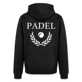 Padel Champion Laurel Wreath Sportsman Look - Unisex Premium Organic Zip Hoodie - black - Back - Nico (187cm)