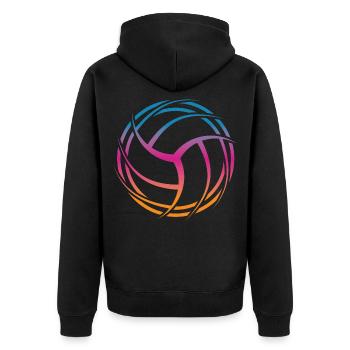 Ballon de volley-ball - Veste à capuche bio Premium Unisexe - noir - Dos - Nico (187cm)