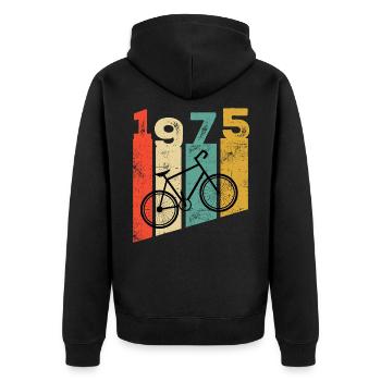 Millésime 1975 - Veste à capuche bio Premium Unisexe - noir - Dos - Nico (187cm)